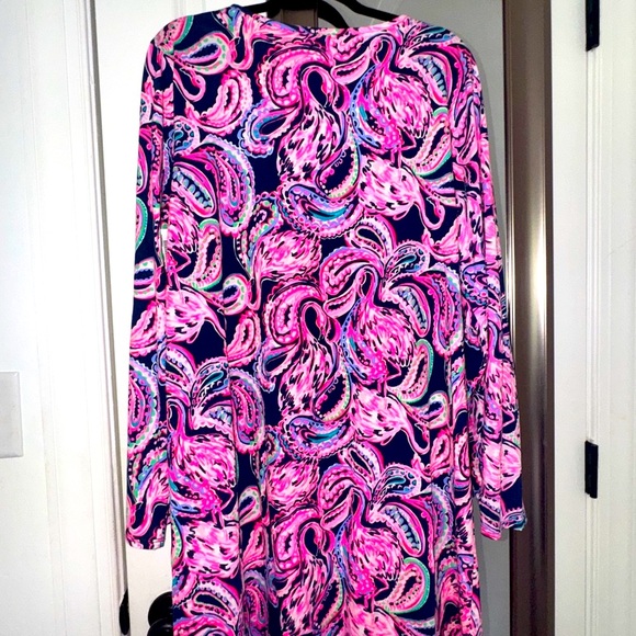 Lilly Pulitzer Pink and Blue Patterned Dress women size XXL 18 20 - Picture 5 of 6